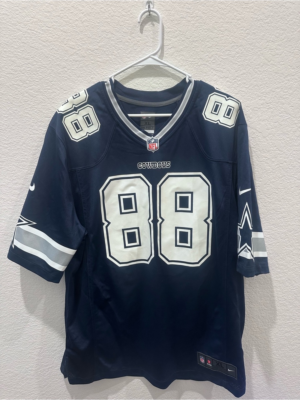 COWBOYS NFL Nike On Field Navy and Silver XL Jersey.  How 'bout them Cowboys!